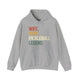 Sport grey hoodie with a retro WIFE. MOM. PICKLEBALL LEGEND. text design