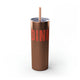 Glitter Rosegold skinny tumbler with straw and a bold "DINK" wordmark