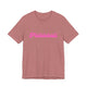 Heather mauve pickleball t-shirt with a pink script Pickleball text design