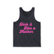 Pickleball tank top with a pink script Dink it Like a Mother text design