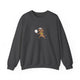 Dachshund pickleball crewneck sweatshirt in Dark Heather