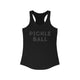 Black pickleball tank top with a tonal black PICKLE BALL text design