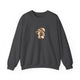 Squirrel pickleball crewneck sweatshirt in Dark Heather
