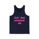 Pickleball tank top with a pink script Livin' That Pickleball Life text design