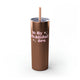 Glitter Rosegold skinny tumbler with straw and "In My Pickleball Era" bubble text with sparkles