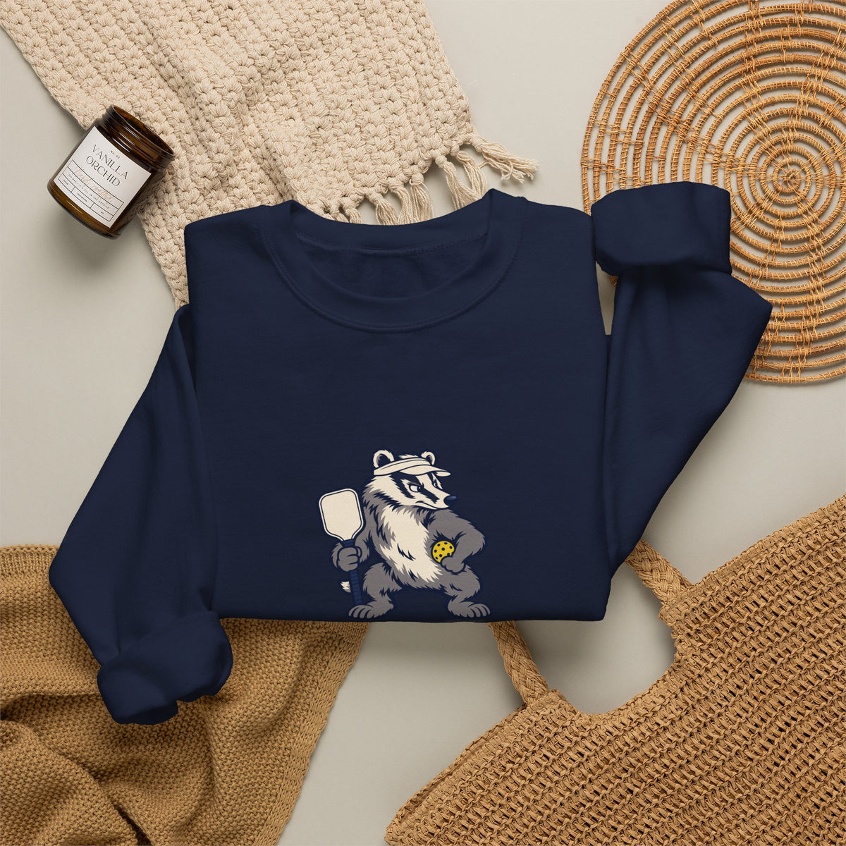 Badger pickleball crewneck sweatshirt, Don't Poke the Badger