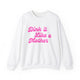 Pickleball sweatshirt with a pink script Dink it Like a Mother text design