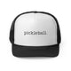 Black trucker cap with a bold arched "PICKLEBALL" wordmark