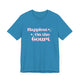 Aqua pickleball t-shirt with retro script text "Happiest On the Court" and sparkle accents
