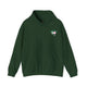 Forest green hoodie with a small PICKLEBALLER chest logo featuring crossed pickleball paddles