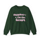 Forest Green pickleball sweatshirt with retro script text "Happiest On the Court" and sparkle accents