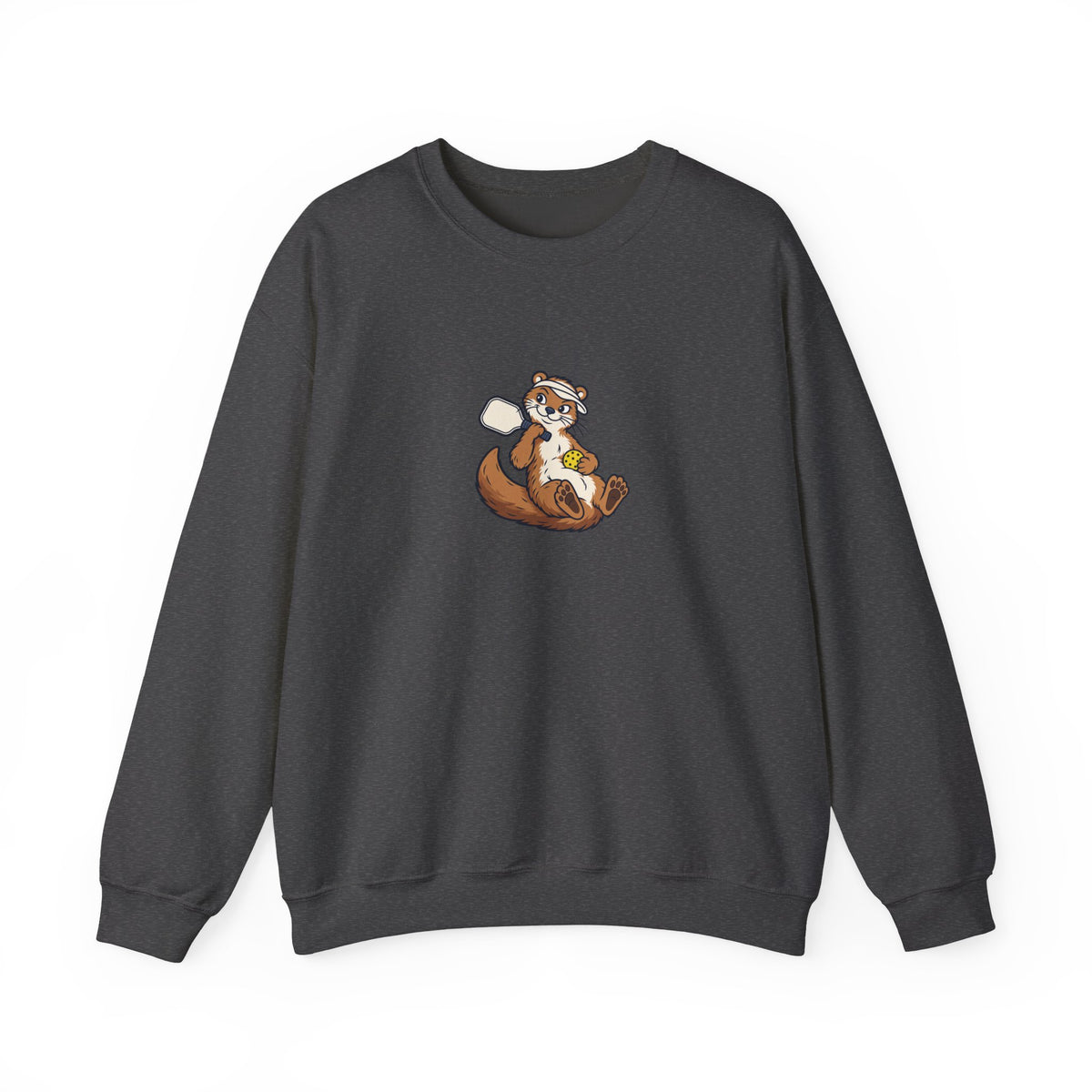 Otter pickleball crewneck sweatshirt in Dark Heather