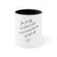 White mug with a Black accent and a script "I'm sorry for what I said while playing pickleball" quote with a small heart