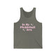 Grey TriBlend unisex pickleball tank top with pink retro-style text "In My Pickleball Era" and sparkle accents