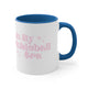White mug with a Blue accent and "In My Pickleball Era" bubble text with sparkles
