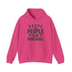 Heliconia pickleball hoodie with bold stacked "HAPPY PEOPLE PLAY PICKLEBALL" text and crossed paddles graphic