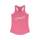 Solid Hot Pink pickleball racerback tank top with white PICKLE wordmark inside bracket marks