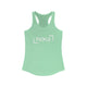 Solid Mint pickleball racerback tank top with white PICKLE wordmark inside bracket marks