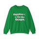 Irish Green pickleball sweatshirt with retro script text "Happiest On the Court" and sparkle accents