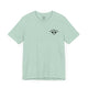 Heather prism mint t-shirt with a small black PICKLEBALLER chest logo featuring crossed paddles