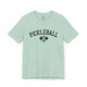 Heather prism mint t-shirt with an arched PICKLEBALL text design over crossed paddles