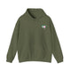 Military green hoodie with a small PICKLEBALLER chest logo featuring crossed pickleball paddles