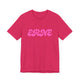 Fuchsia pickleball t-shirt with a pink retro bubble ERNE text design