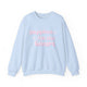 Light Blue pickleball sweatshirt with retro script text "Happiest On the Court" and sparkle accents