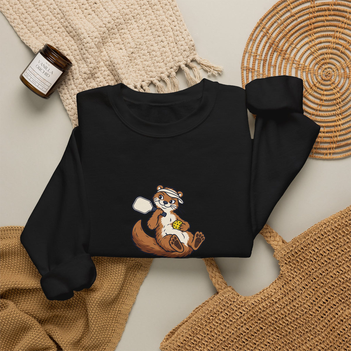 Otter pickleball crewneck sweatshirt, I Had Plans, Then Pickleball