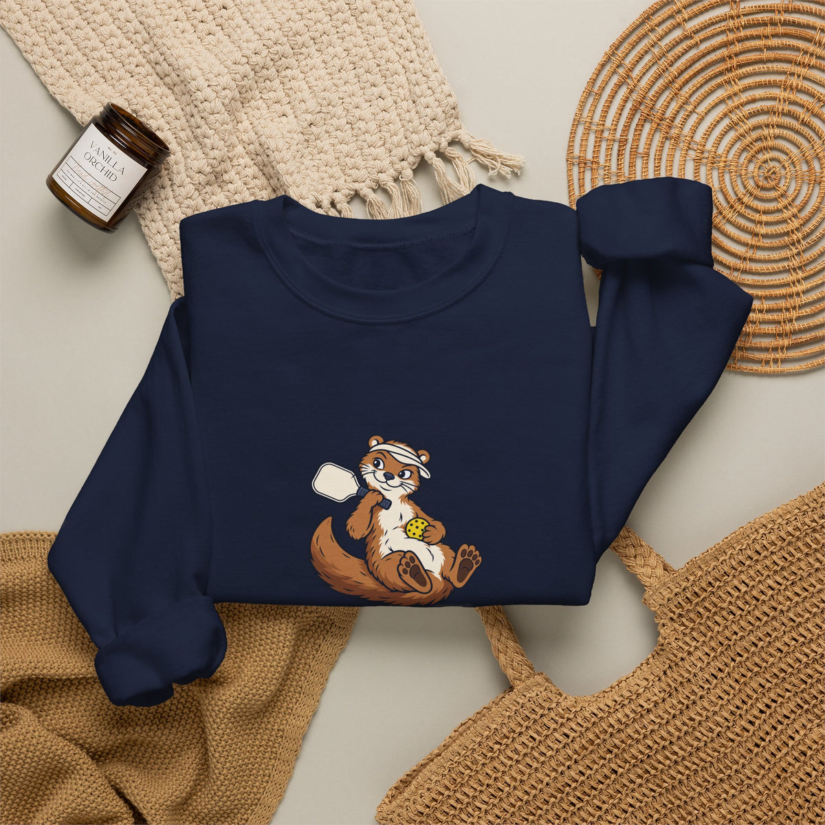 Otter pickleball crewneck sweatshirt, I Had Plans, Then Pickleball