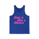 Pickleball tank top with a pink script Dink it Like a Mother text design