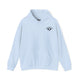 Light blue hoodie with a small black PICKLEBALLER chest logo featuring crossed paddles