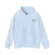 Light blue hoodie with a small PICKLEBALLER chest logo featuring crossed pickleball paddles