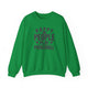 Irish Green pickleball sweatshirt with bold stacked "HAPPY PEOPLE PLAY PICKLEBALL" text and crossed paddles graphic