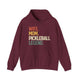 Maroon hoodie with a retro WIFE. MOM. PICKLEBALL LEGEND. text design