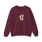 Squirrel pickleball crewneck sweatshirt in Maroon
